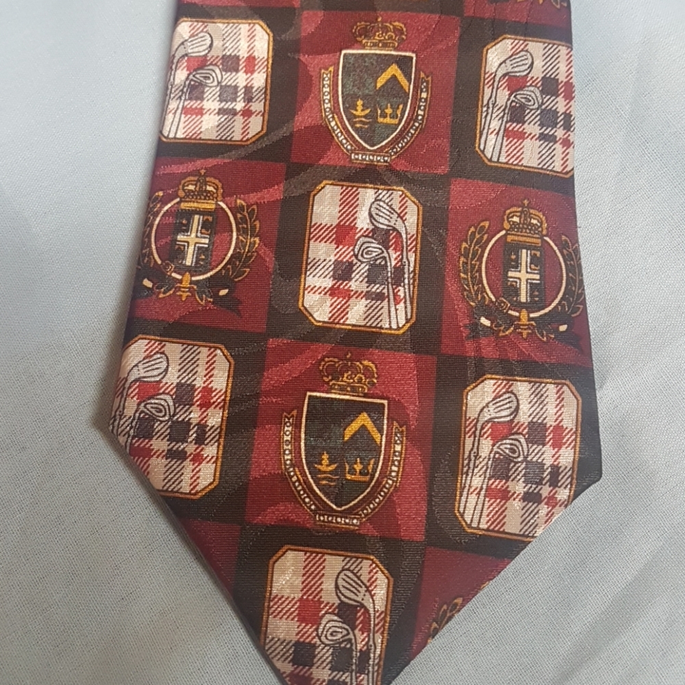 Vintage Men's Tie w Golf Crests